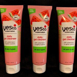 Lot Of 3 Yes to Watermelon Daily Facial Gel Cleanser 4 FL oz /All Skin Types